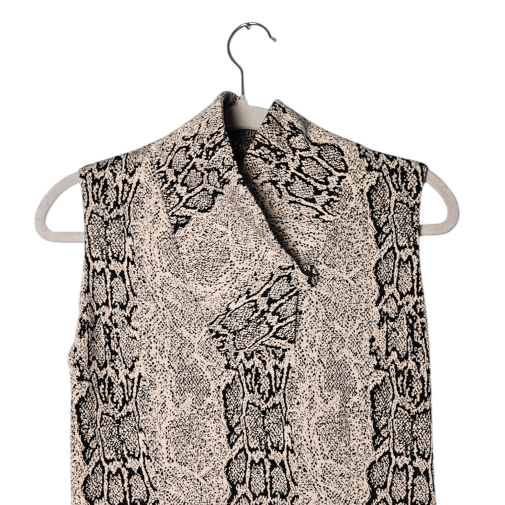 Calvin Klein Gray Snake Skin Print Sleeveless Sheath Dress Womens Size 8 - Picture 2 of 6